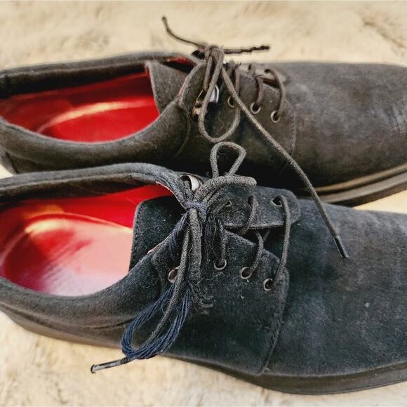 SALVATORE FERREGAMO SPORT SUEDE LACE UP BLACK  SHOES SIZE 8 1190 - Picture 5 of 9